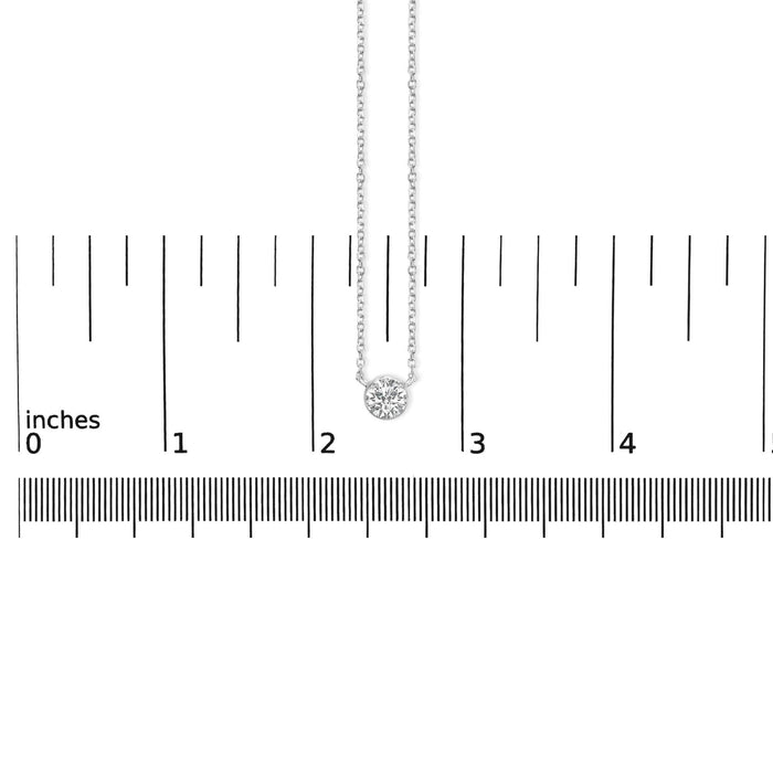 14K White Gold 1.00 Cttw Bezel Set Round Lab-Grown Diamond Solitaire 18
