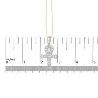 10K Yellow Gold 1.00 Cttw Ankh Cross Pendant (H-I Color, SI1-SI2 Clarity) -18
