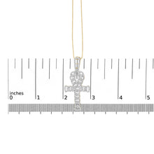 10K Yellow Gold 1.00 Cttw Ankh Cross Pendant (H-I Color, SI1-SI2 Clarity) -18" Inches-4