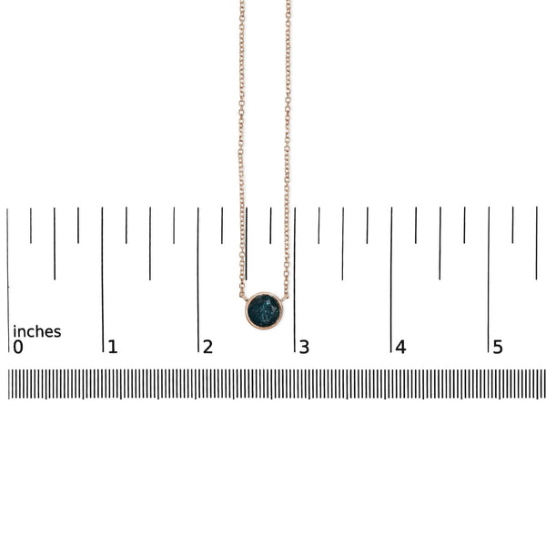 14K Rose Gold 2.0 Cttw Bezel Set Blue Diamond Solitaire Pendant Necklace  - 18
