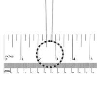 .925 Sterling Silver 3.0 Cttw Alternating Black and White Diamond Open Hoop Circle Pendant Necklace (H-I Color, I3 Clarity) - 18