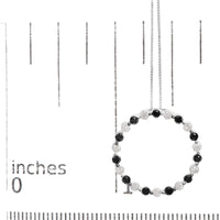 .925 Sterling Silver 1 3/4 Cttw Alternating Black and White Diamond Open Circle Hoop Pendant Necklace (H-I Color, I2-I3 Clarity) - 18