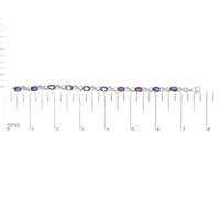 .925 Sterling Silver Oval Purple Amethyst and Diamond Infinity Link Bracelet (I-J Color, I1-I2 Clarity) - 7