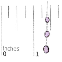 .925 Sterling Silver Checkerboard Cut Oval Purple Amethyst 2