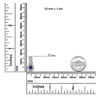 .925 Sterling Silver 4.5 x 3mm Pear Sapphire Gemstone and Diamond Accent Infinity Drop Stud Earrings (H-I Color, SI1-SI2 Clarity)