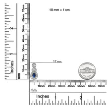 .925 Sterling Silver 4.5 x 3mm Pear Sapphire Gemstone and Diamond Accent Infinity Drop Stud Earrings (H-I Color, SI1-SI2 Clarity)-4