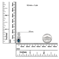 .925 Sterling Silver 6x4mm Pear Sapphire and Diamond Accent Infinity Drop 18