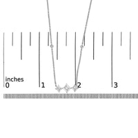 10K White Gold Bezel Set Princess Diamond 3 Stone Kite Shape and Station Necklace (H-I Color, SI2-I1 Clarity) - 18