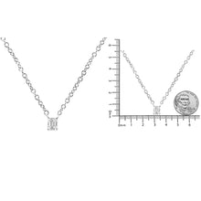 14K White Gold 1/5 Cttw Emerald Shape Solitaire Diamond 18" Pendant Necklace (G-H Color, VS2-SI1 Clarity)-4