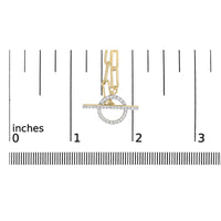 14KT Yellow Gold 1/4 Cttw Diamond  Toggle Clasp Paperclip Link Necklace (I-J Color, I1-I2 Clarity) - 18