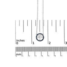 .925 Sterling Silver 1/6 Cttw Blue Diamond Tree of Life and Circle 18" Pendant Necklace (Blue Color, SI1-SI2 Clarity)-4