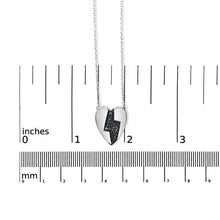 925 Sterling Silver 1/3 Ctw Blue Diamond Heart and Lightning Bolt Pendant Necklace (Blue Color, SI1-SI2 Clarity) -  18" Inches-4