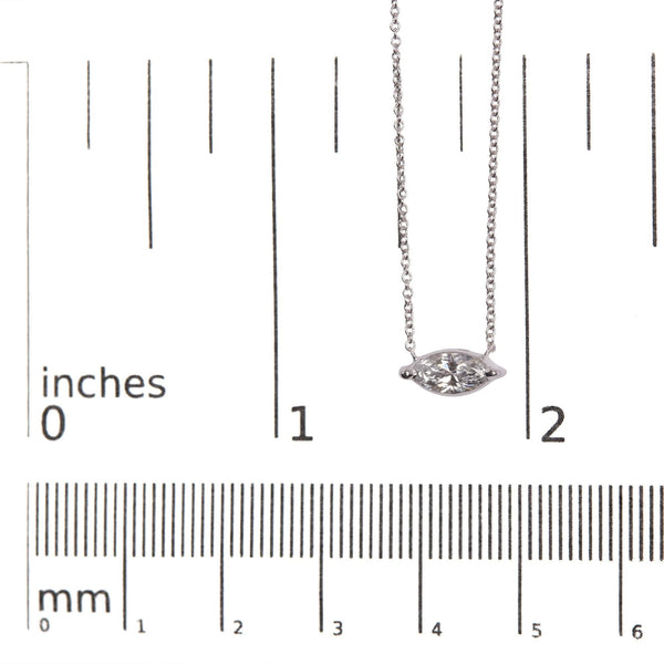 14K White Gold 1/2 Cttw Marquise Lab-Grown Diamond East West Solitaire 18
