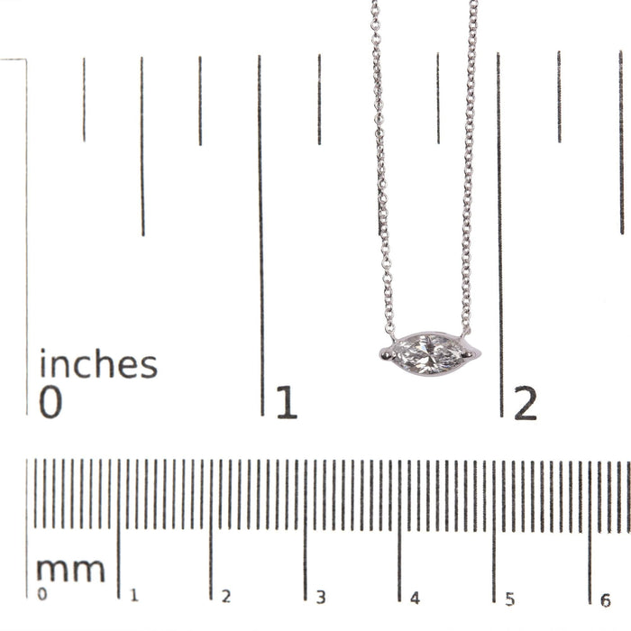 14K White Gold 1/2 Cttw Marquise Lab-Grown Diamond East West Solitaire 18