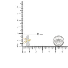 14K White and Yellow Gold 5/8 Cttw Round Diamond Marquise Floral Style 18" Pendant Necklace (H-I Color, I1-I2 Clarity)-4