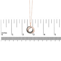 14K Rose Gold 3/4 Cttw Brown and White Diamond Interlocking Circle Hoop 18