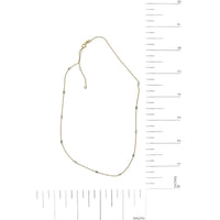 14K Yellow Gold Bezel Set Alternating Green Emerald and Diamond Station Necklace - 18