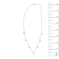 14K Rose Gold 1 3/8 Cttw Oval Lab Grown Diamond Dangle Station Necklace - 17