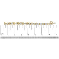 14K Yellow Gold 8 1/5 Cttw Baguette and Princess-Cut Diamond Geometric Twist Link Bracelet (G-H Color, VS1-VS2 Clarity) - Size 7