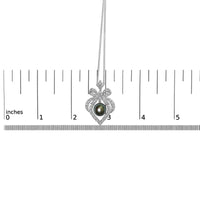 18K 3/4 Cttw Diamond and 12.5 MM Cultured Black Tahitian Pearl Heart Pendant Necklace (G-H Color, SI1-SI2 Clarity) - 18