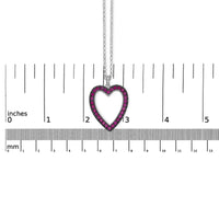 18K 1/3 Cttw Diamond and Red Ruby Open Heart with Black Rhodium 18