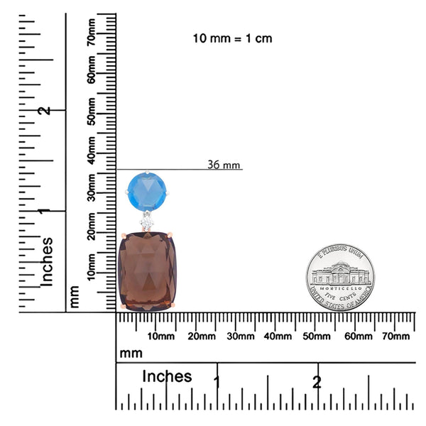 The London Blue Topaz & Smoky Quartz Drop Pendant