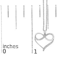 .925 Sterling Silver Diamond Accent Infinity Heart Love Pendant Necklace (J-K Color, I2-I3 Clarity) - 18