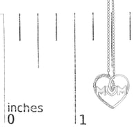 .925 Sterling Silver Diamond Accent MOM Heart Pendant Necklace (J-K Color, I2-I3 Clarity) - 18