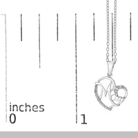 .925 Sterling Silver Cursive Mom Heart Diamond Accent Pendant Necklace (J-K Color, I2-I3 Clarity) - 18