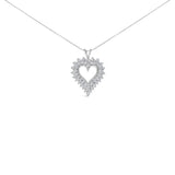 .925 Sterling Silver 3.00 Cttw Round Cut Diamond Cluster Heart 18