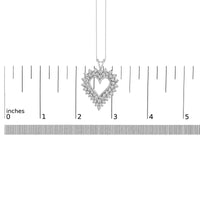 .925 Sterling Silver 3.00 Cttw Round Cut Diamond Cluster Heart 18