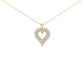 .925 Sterling Silver 3.00 Cttw Round Cut Diamond Cluster Heart 18" Pendant Necklace (K-L Color, I1-I2 Clarity)-0