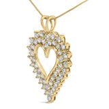 .925 Sterling Silver 3.00 Cttw Round Cut Diamond Cluster Heart 18