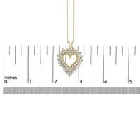 14K Yellow Gold Plated .925 Sterling Silver Brilliant-Cut Diamond Open Heart 18