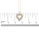 .925 Sterling Silver 3.00 Cttw Round Cut Diamond Cluster Heart 18