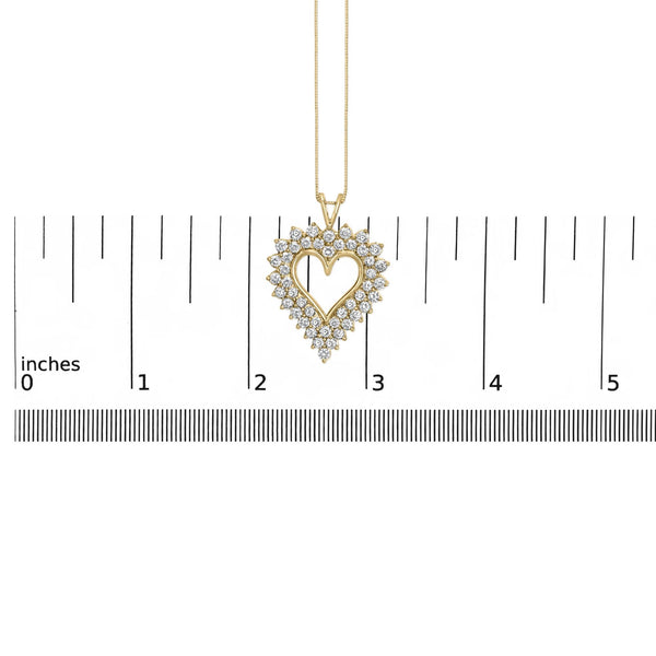 .925 Sterling Silver 3.00 Cttw Round Cut Diamond Cluster Heart 18