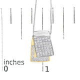 14K White and Yellow Gold 2.0 Cttw Princess Cut Diamond Two Tone Foldover Box Pendant 18” Box Chain Necklace (H-I Color, SI1-SI2 Clarity)-4 thumbnail 5