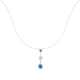 14K White Gold 1 1/2 cttw White and Treated Blue Diamond Pendant Necklace (H-I, I1-I2)-1 thumbnail 2