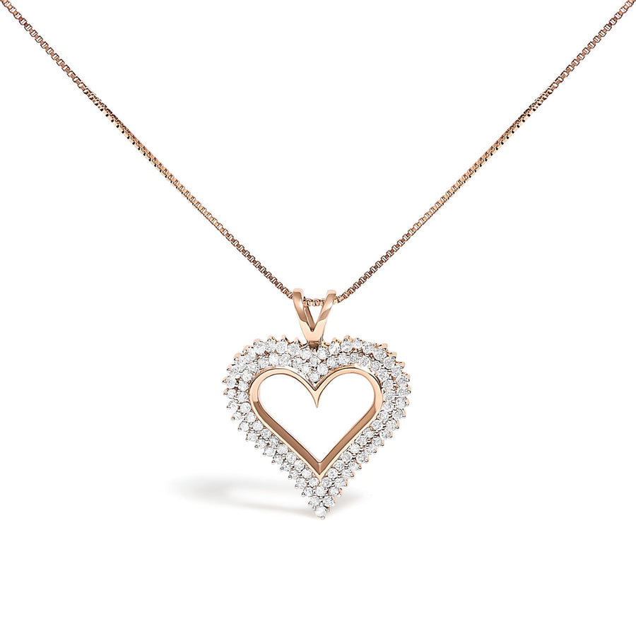 .925 Sterling Silver Diamond Heart 18