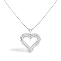 .925 Sterling Silver Diamond Heart 18