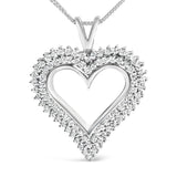 .925 Sterling Silver Diamond Heart 18