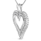 .925 Sterling Silver Diamond Heart 18