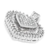 10K White Gold 1 cttw Multi Cut 1 cttw Diamond Heart Pendant Necklace (H-I, I1-I2)-2 thumbnail 3
