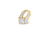 14k Yellow Gold 2.0 Cttw Princess and Baguette-cut Diamond Art Deco Inspired Pendant Necklace (G-H Color, VS1-VS2 Clarity) - 18 Inch-0 thumbnail 1