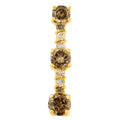 14K Yellow Gold 1 cttw White and Champagne Round Cut Diamond Drop Pendant Necklace (I-J, I1-I2)-0