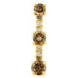 14K Yellow Gold 1 cttw White and Champagne Round Cut Diamond Drop Pendant Necklace (I-J, I1-I2)-0 thumbnail 1