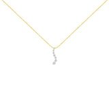 AGS Certified 14K Yellow Gold 2.0 Cttw Baguette and Brilliant Round-Cut Diamond Journey 18
