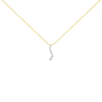 AGS Certified 14K Yellow Gold 2.0 Cttw Baguette and Brilliant Round-Cut Diamond Journey 18