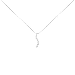 AGS Certified 14k White Gold 3.0 Cttw Baguette and Brilliant Round-Cut Diamond Journey 18