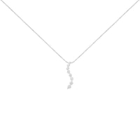 AGS Certified 14k White Gold 3.0 Cttw Baguette and Brilliant Round-Cut Diamond Journey 18